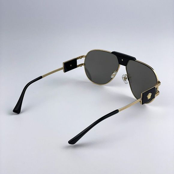 Versace VE2252 10026G Sunglasses Gold Mirror Grey Metal Pilot Men - Picture 5 of 9
